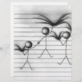 Stick Figure Drawing of Hanging on Lines (Front/Back)