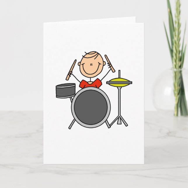 Stick Figure Drummer Card (Front)