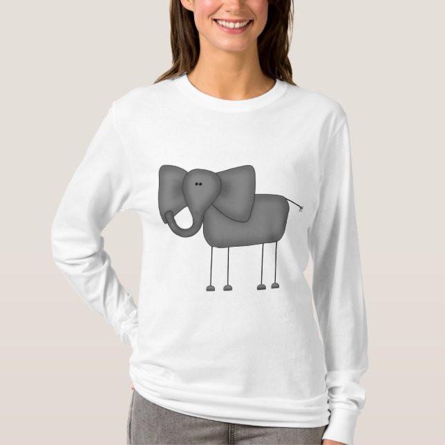 Stick Figure Elephant Tshirts and Gifts (Front)