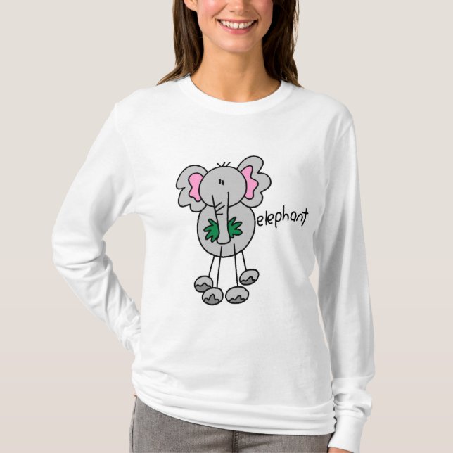Stick Figure Elephant Tshirts and Gifts (Front)