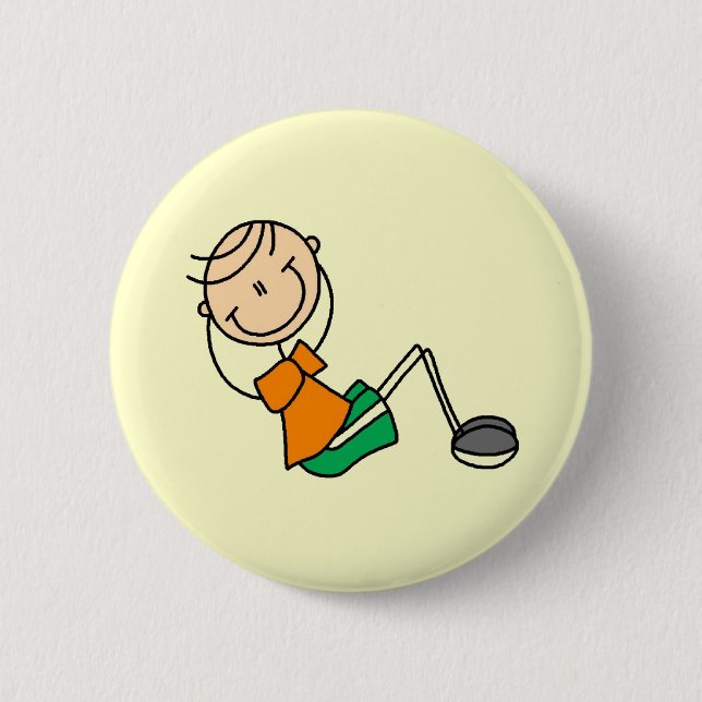 Stick Figure Exercising T-shirts and Gifts Pinback Button (Front)
