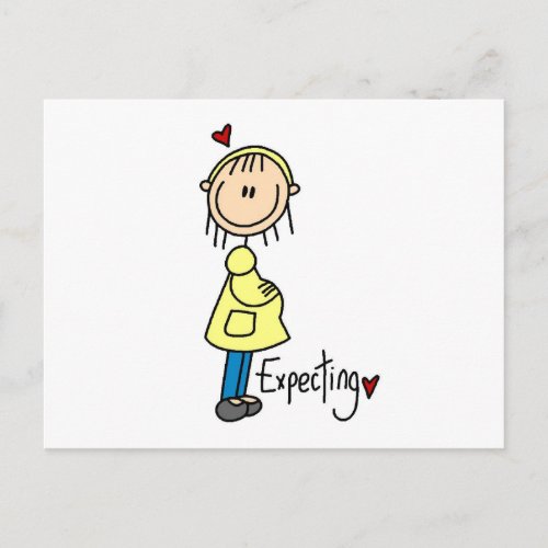 Stick Figure Expecting Baby Postcard