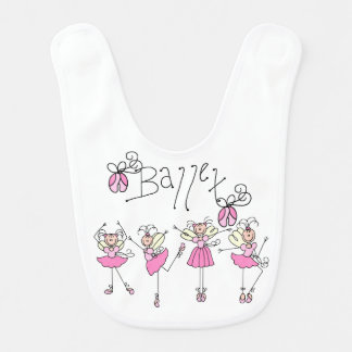 Stick Figure Fairy Ballerinas Bib