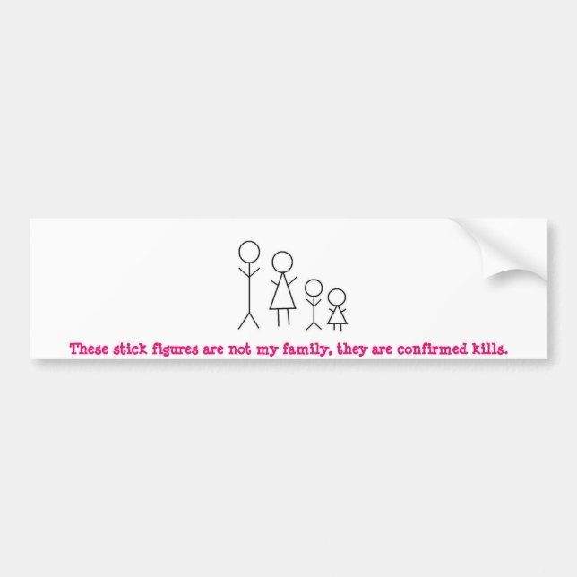 stick-figure-family2.jpg, These stick figures a... Bumper Sticker (Front)