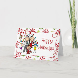 Stick Figure Family Christmas Holiday