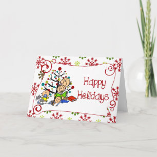Stick Figure Family Christmas Holiday Card