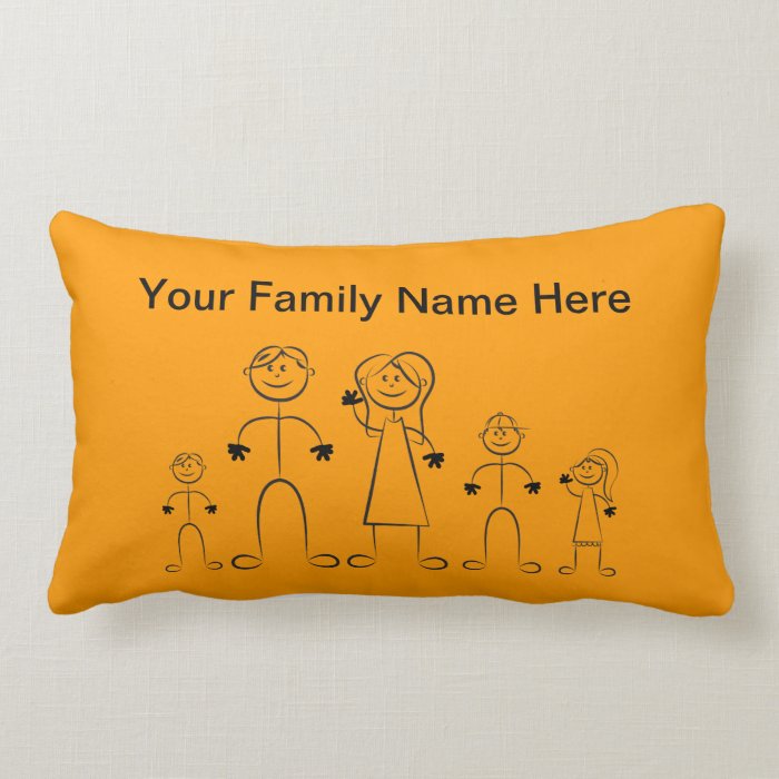 Stick Figure Family Pillow