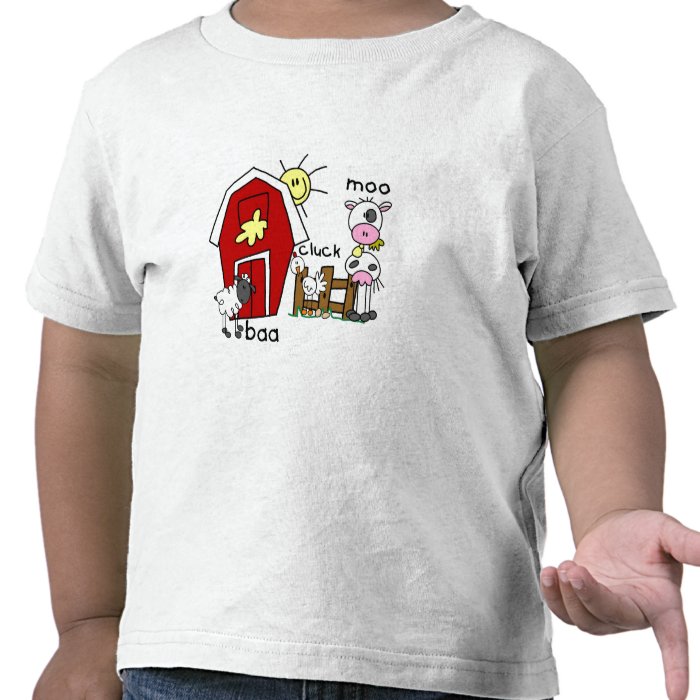 Stick Figure Farm Animals T shirts