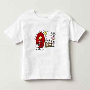 Stick Figure Farm Animals Toddler T-shirt by toddlersplace at Zazzle