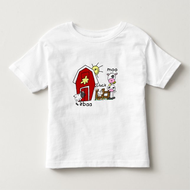 Stick Figure Farm Animals Toddler T-shirt (Front)