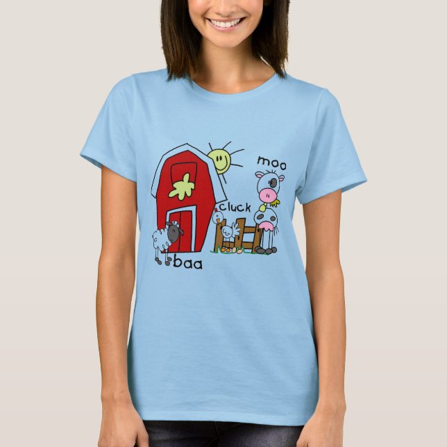 Stick Figure Farm Animals Tshirts and Gifts (Front)