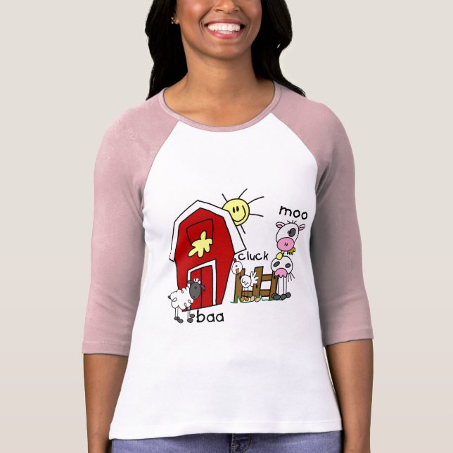 Stick Figure Farm Animals Tshirts and Gifts (Front)
