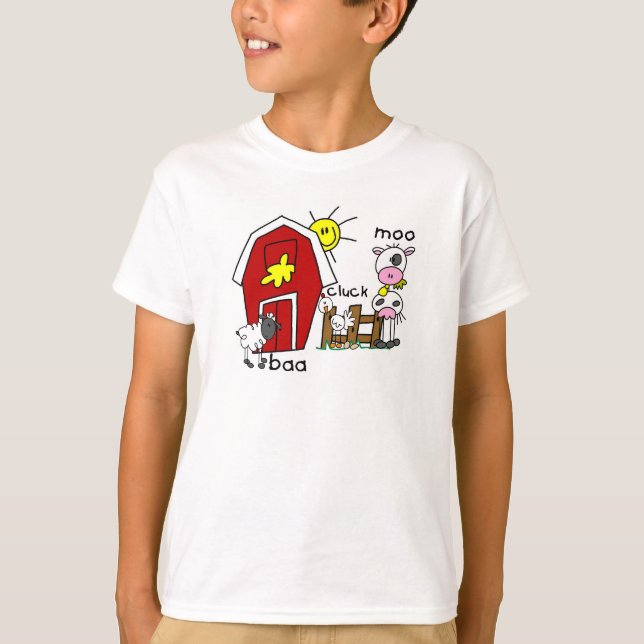 Stick Figure Farm Animals Tshirts and Gifts (Front)