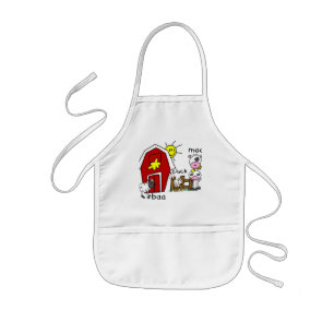 Stick Figure Farm Animals Tshirts and Gifts Kids' Apron