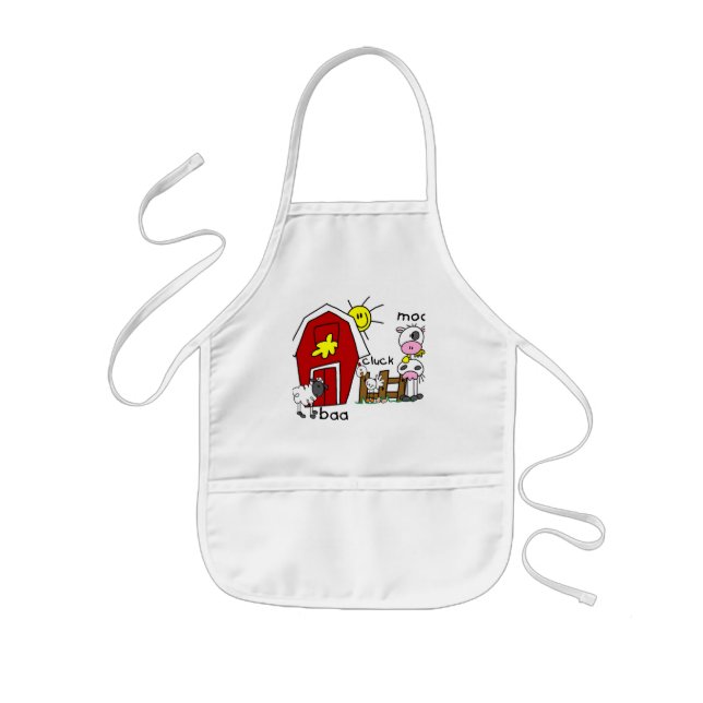Stick Figure Farm Animals Tshirts and Gifts Kids' Apron (Front)