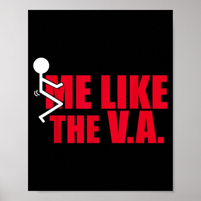 Stick Figure Fck Me Like The Va Funny Veteran Dark Poster (Front)