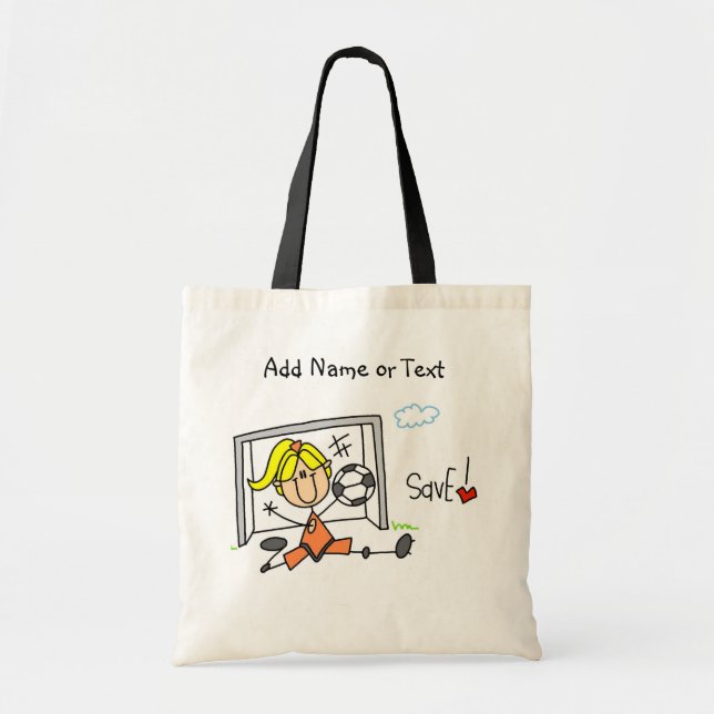 Stick Figure Female Soccer Goalie  Bag (Front)
