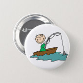 Stick Figure Fishing Button (Front & Back)