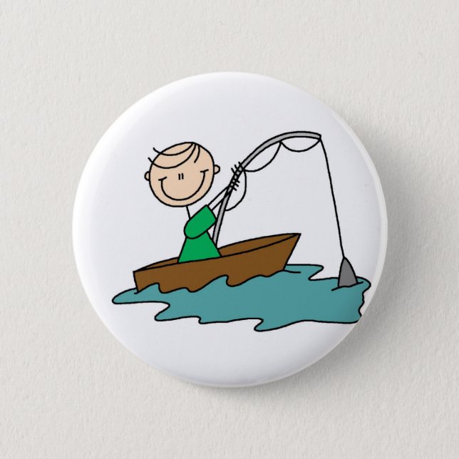 Stick Figure Fishing Button (Front)