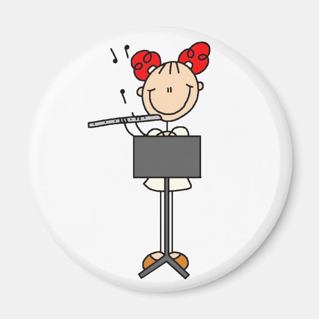 Stick Figure Flute Magnet (Front)