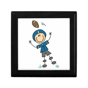 Stick Figure Football Blue Jewelry Box