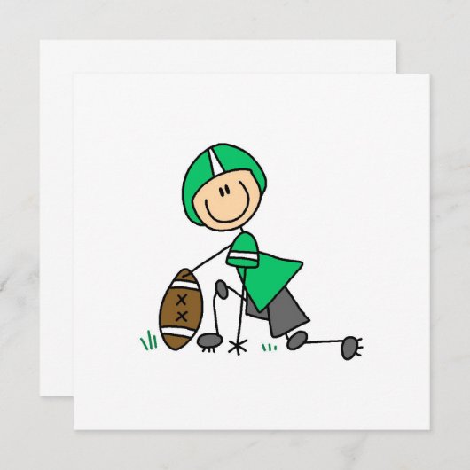 Stick Figure Football Green (Front/Back)