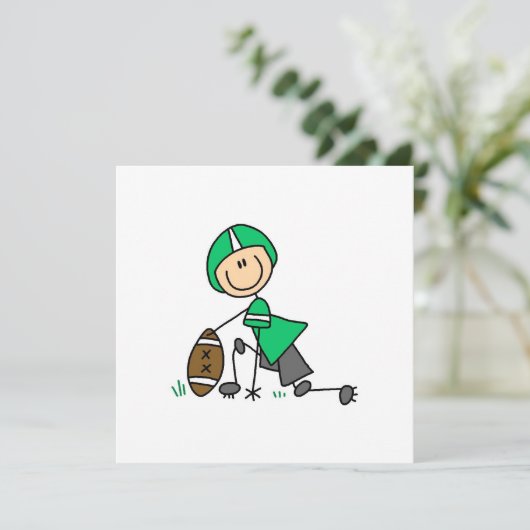 Stick Figure Football Green (Standing Front)
