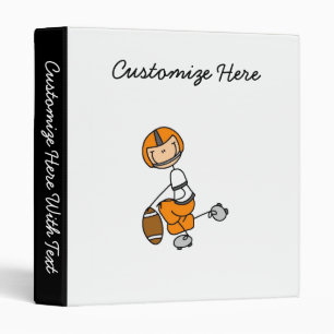 Stick Figure Football Orange 3 Ring Binder