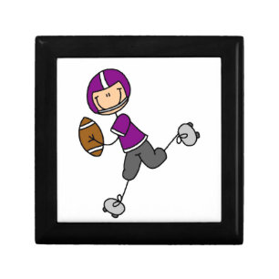 Stick Figure Football Purple Jewelry Box