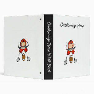 Stick Figure Football Red 3 Ring Binder