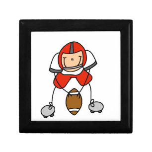 Stick Figure Football Red Keepsake Box