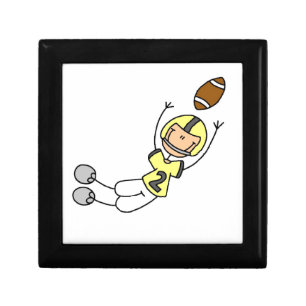 Stick Figure Football Yellow Jewelry Box