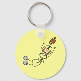Stick Figure Football Yellow Keychain