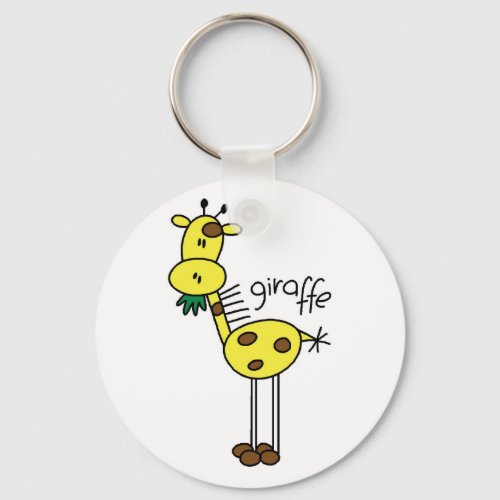 Stick Figure Giraffe T_shirts and Gifts Keychain