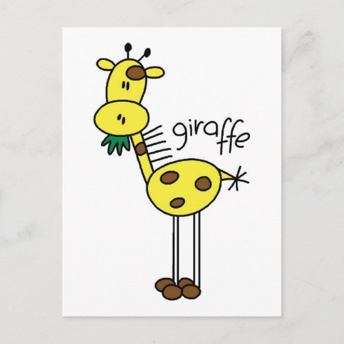 Stick Figure Giraffe T_shirts and Gifts Postcard