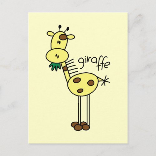 Stick Figure Giraffe T_shirts and Gifts Postcard