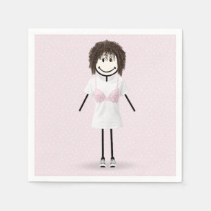 Stick Figure Girl Breast Cancer Survivor Napkins