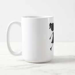 Stick Figure Girl Catching Heart Graphic Tee Coffee Mug