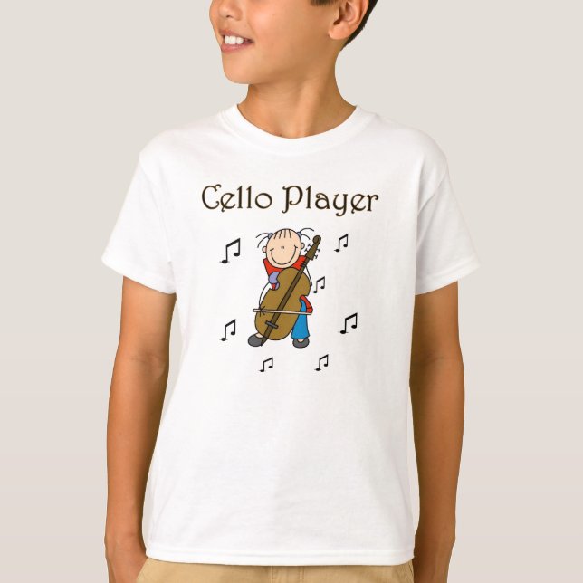 Stick Figure Girl Cello Player T-shirts and Gifts (Front)