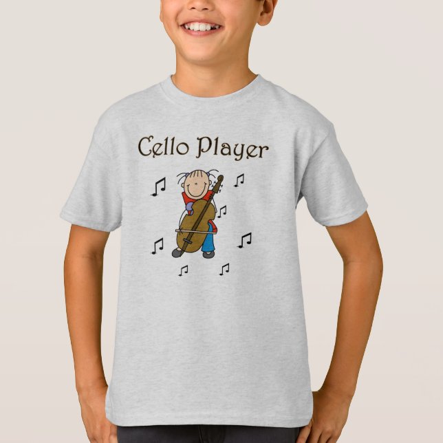 Stick Figure Girl Cello Player T-shirts and Gifts (Front)