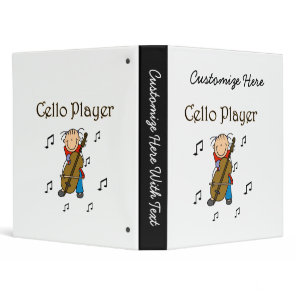 Stick Figure Girl Cello Player T-shirts and Gifts 3 Ring Binder