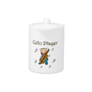 Stick Figure Girl Cello Player T-shirts and Gifts Teapot