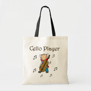 Stick Figure Girl Cello Player T-shirts and Gifts Tote Bag