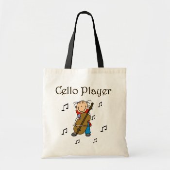 Stick Figure Girl Cello Player T-shirts And Gifts Tote Bag by stick_figures at Zazzle