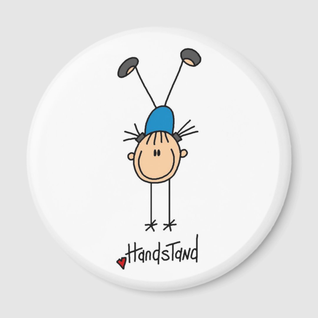 Stick Figure Girl Doing Handstands Magnet | Zazzle