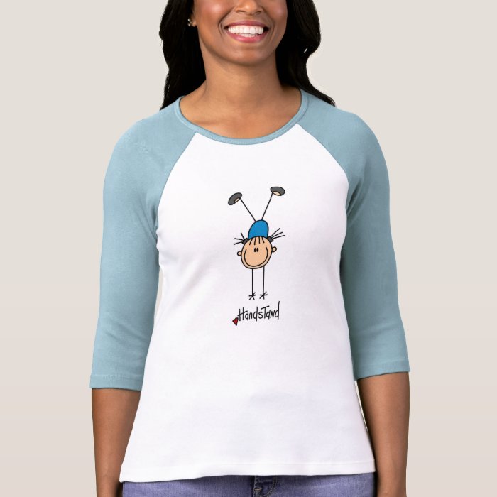 Stick Figure Girl Doing Handstands T shirts