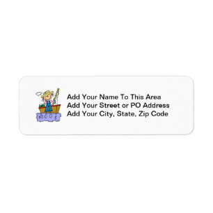Stick Figure Girl Fishing Label