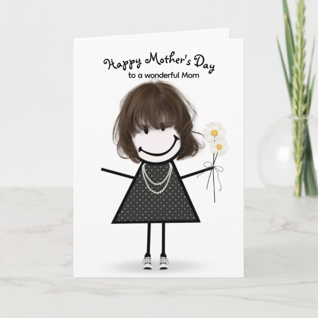 Stick Figure Girl for Mother's Day Card (Front)