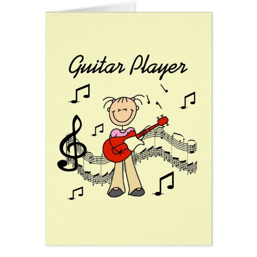 Stick Figure Girl Guitar Player T-shirts and Gifts (Front)