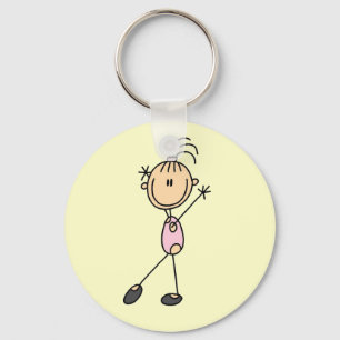 Stick Figure Girl Gymnast Tshirts and Gifts Keychain